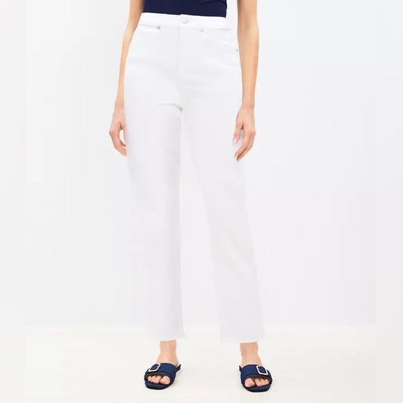 Loft Curvy High Rise Slim Jeans in White size 30 (NWT) - Picture 1 of 2